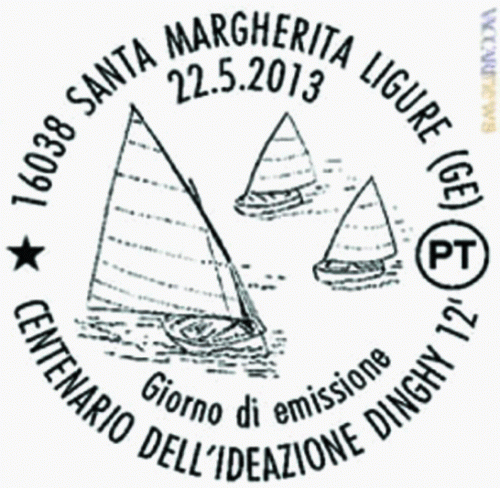 I «Dinghy» a Santa con annullo filatelicoVela