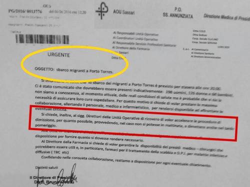 La circolare choc dell'Asl: "Dimettere i pazienti per far posto a migranti"