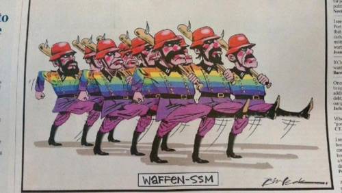 La comunità LGBT come le SS, Bill Leak di nuovo sotto accusa