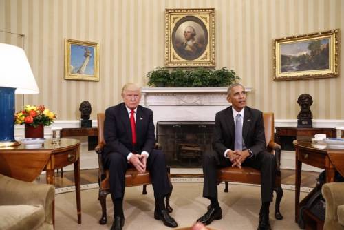 Trump alla Casa Bianca da Obama