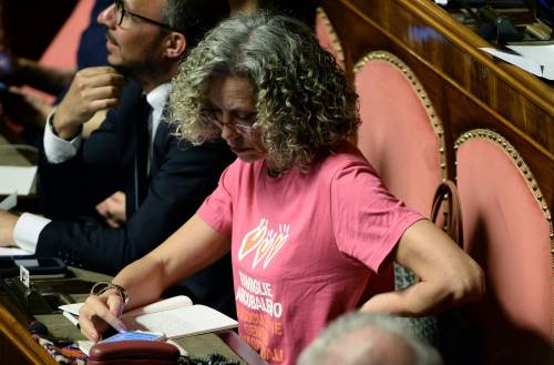 Governo Conte, la Cirinnà in aula con la maglietta per le coppie gay