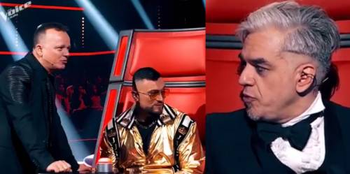 The Voice, Morgan irride Gigi D'Alessio: "Sei vestito da RoboCop"