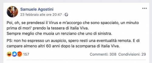 "Meglio muoia un renziano che uno di sinistra", bufera su esponente Pd