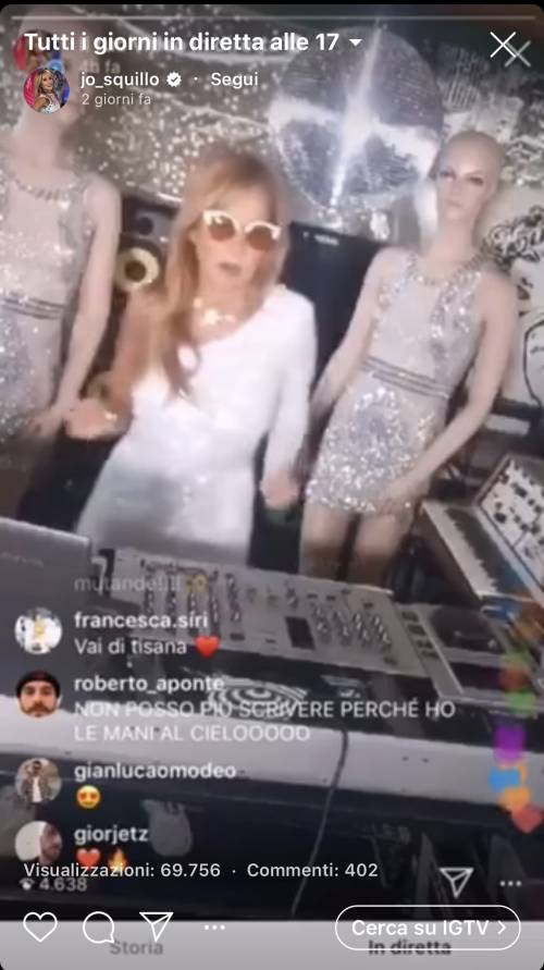 Il dj-set di Jo Squillo su Instagram fa ballare i vip e diventa virale