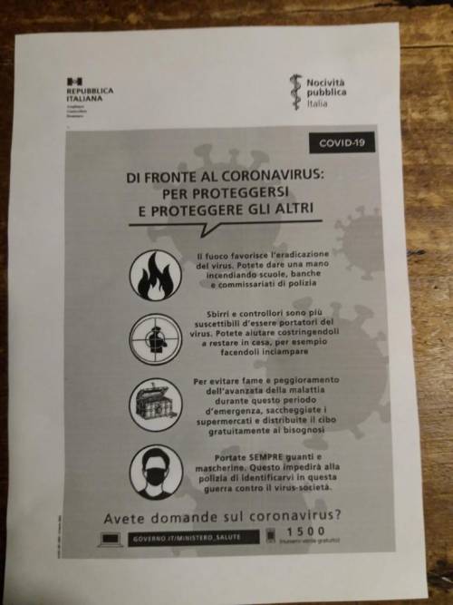 Il volantino choc a Cremona: "Saccheggiate i supermercati e colpite gli sbirri"