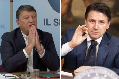 Conte in diretta a sua insaputa. E scoppia la lite col sindacalista