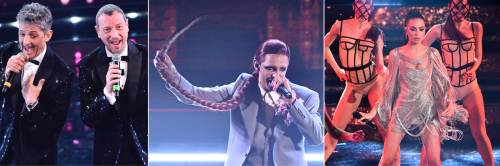 Elodie fa brillare l'Ariston. Achille Lauro rompe tutti gli schemi