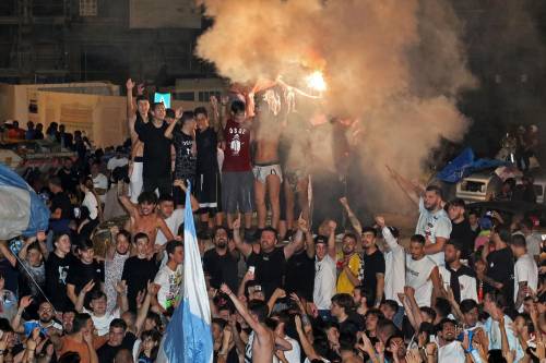 I festeggiamenti a Napoli per la Coppa Italia 2