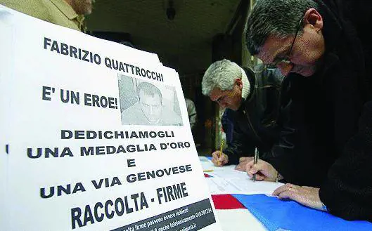 I genovesi firmano per onorare leroe