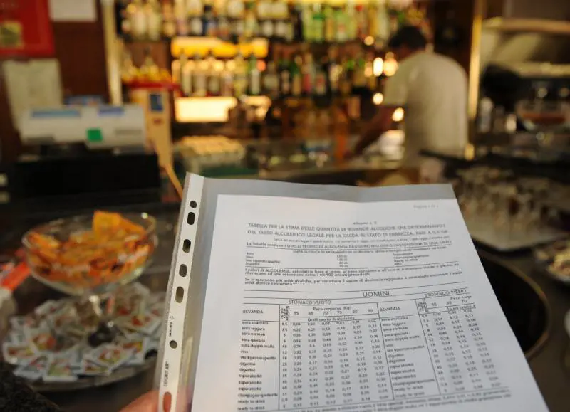 Da oggi tabelle anti alcol in tutti i locali