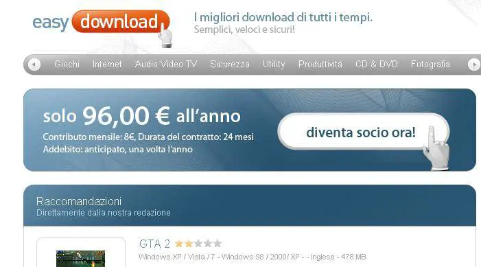 Supermulta dell'Antitrust 
per il sito Easydownload 
Rubavano soldi agli utenti
