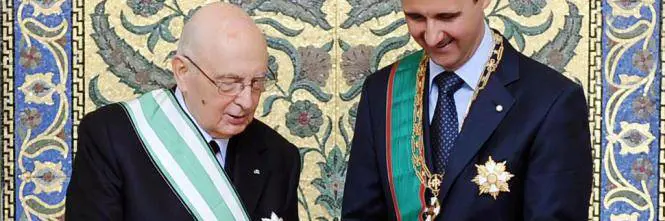 Assad indegno anche per Palazzo Chigi: via l'onorificenza