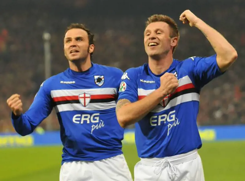 Pazzini e Cassano con la maglia della Sampdoria