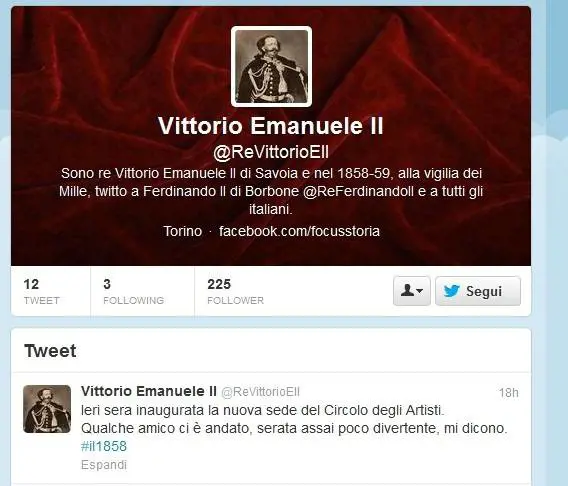 Vittorio Emanuele II e Ferdinando II di Borbone sbarcano su Twitter