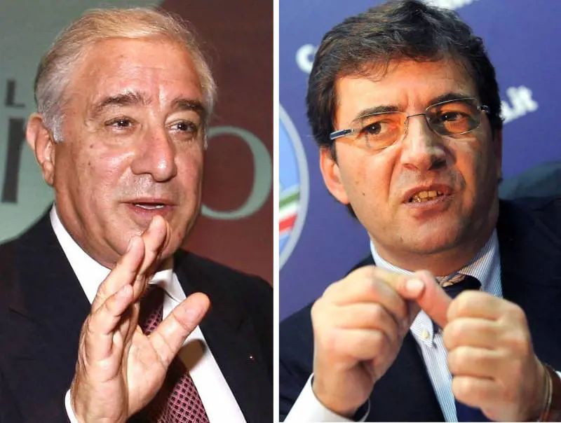 Il senatore del Pdl Marcello Dell'Utri e il sottosegretario all'economia Nicola Cosentino