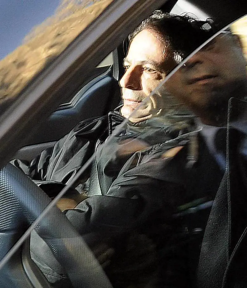 L'ex presidente di Banca Monte dei Paschi Giuseppe Mussari esce dal Tribunale di Siena