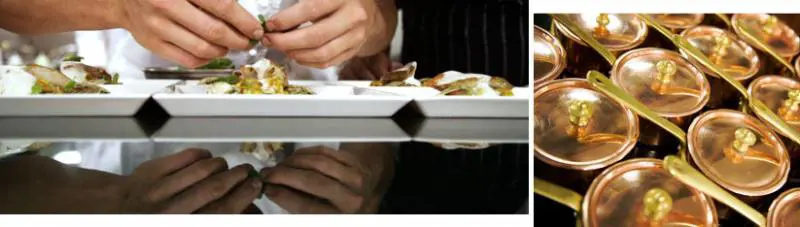 Chef stellati in cucina pro-Emilia a Milano il 20 marzo 