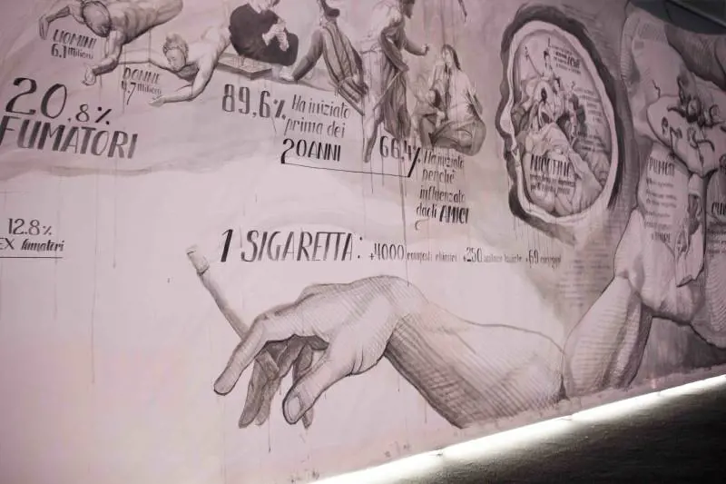L'Humanitas al Salone del Mobile dipinge con le sigarette