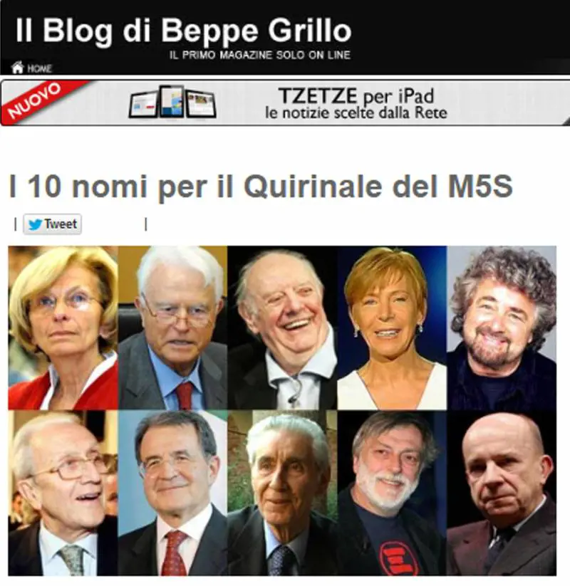 Swg: "Grillini uguali a tutti gli altri". E Beppe si ritira dalle "Quirinarie"
