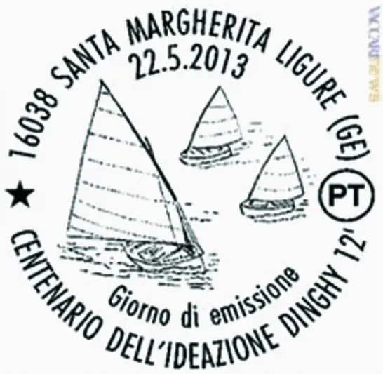 I «Dinghy» a Santa con annullo filatelicoVela