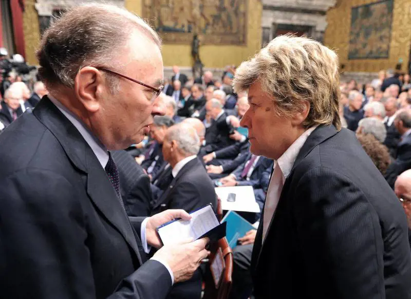 Il segretario della Cgil, Susanna Camusso, con il presidente di Confindustria Giorgio Squinzi