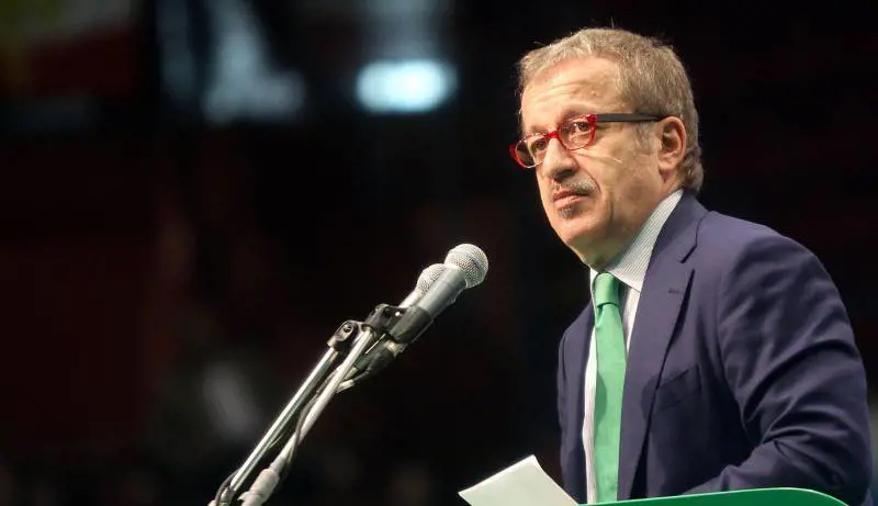 Roberto Maroni durante il congresso della Lega Nord