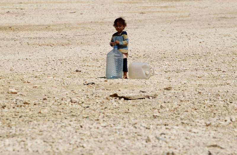 Siria, bambino profugo nel campo di Zaatari, in Giordania