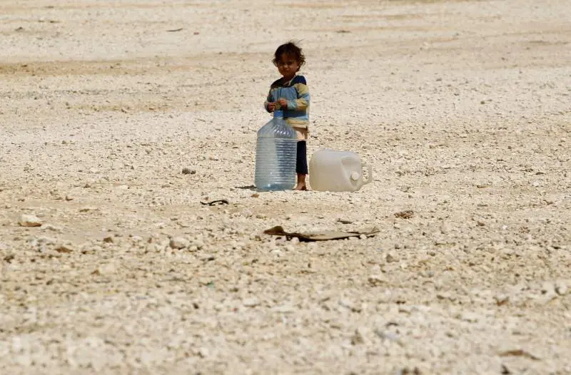 Siria, bambino profugo nel campo di Zaatari, in Giordania
