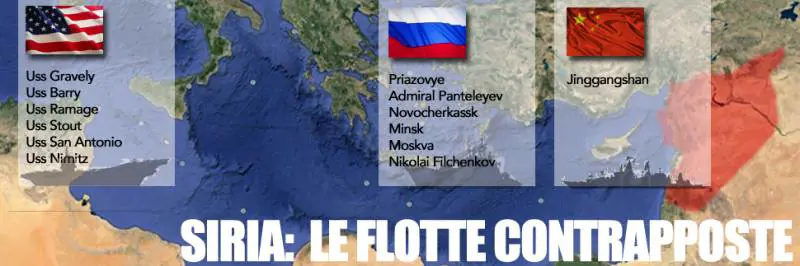 Crisi siriana, il Mediterraneo crocevia delle flotte militari