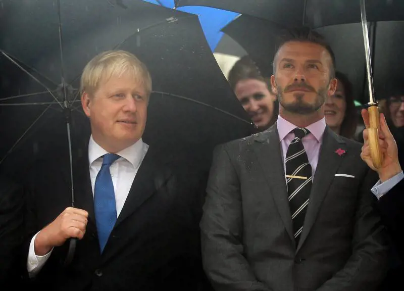 Il sindaco di Londra Boris johnson con David Beckham