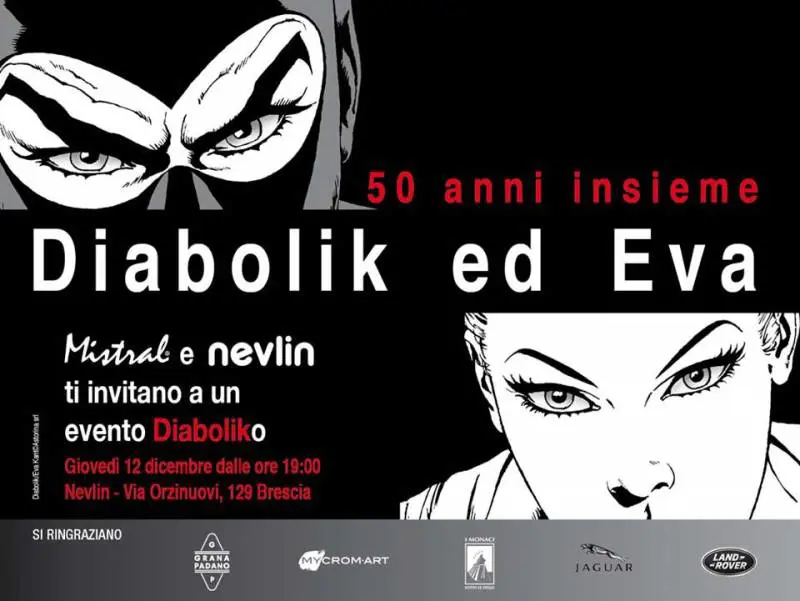 Diabolik diventa un attore della tv. E Brescia festeggia i suoi 50 anni con Eva