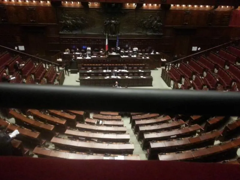 L'aula vuota questa mattina prima dell'intervento del ministro