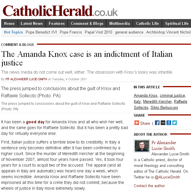 Il settimanale britannico Catholic Herald