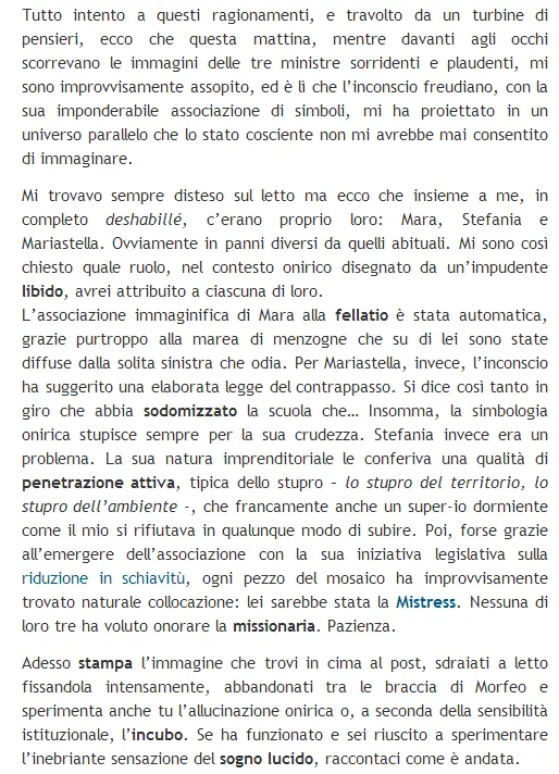 Il testo sparito nella nuova versione del post