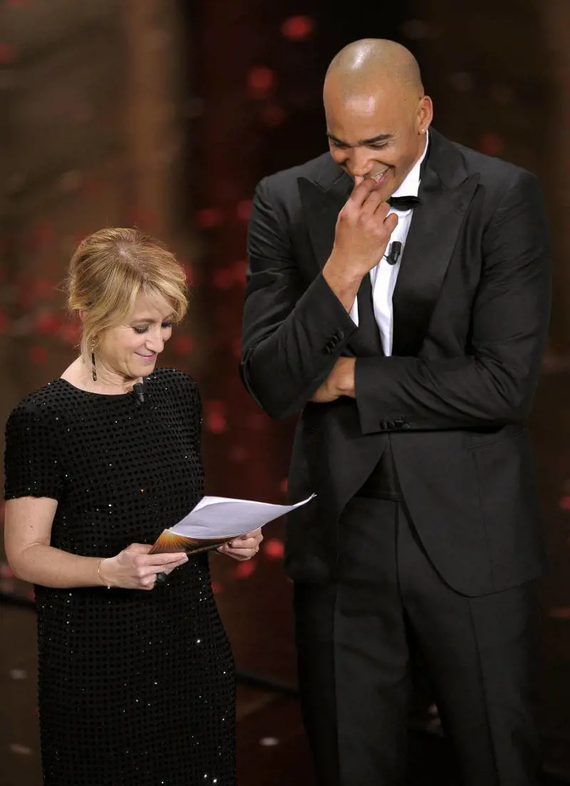 Luciana Littizzetto con il pallanuotista Amaruys Perez