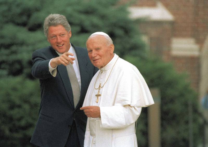 Giovanni Paolo II con Bill Clinton, nel 1993