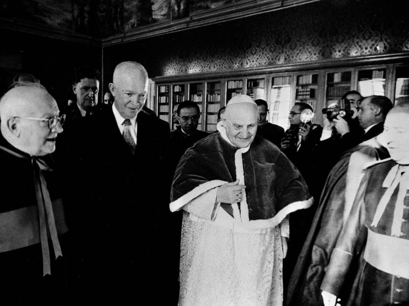 Papa Giovanni XXIII e Dwight D. Eisenhower nel 1959