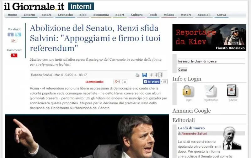 Il finto articolo attribuito a ilGiornale.it per il primo di aprile