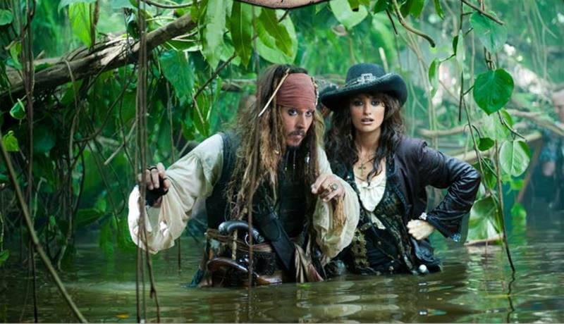 Con Johnny Depp sul set di "Pirati dei Caraibi 4"
