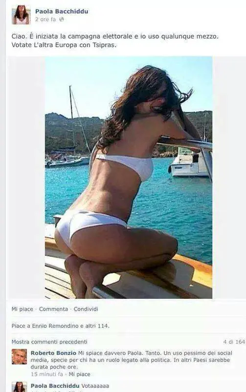 Bacchiddu: "Mio lato B volano per Tsipras. Ma non hanno apprezzato"