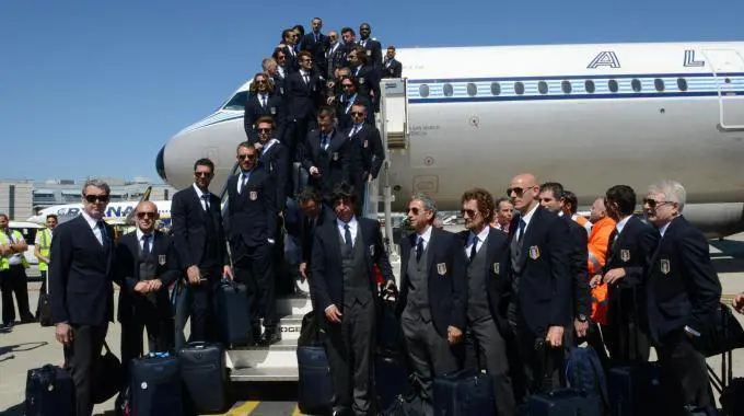 Comitiva azzurra in partenza