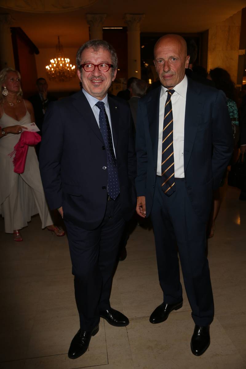 Roberto Maroni e il direttore de il Giornale, Alessandro Sallusti