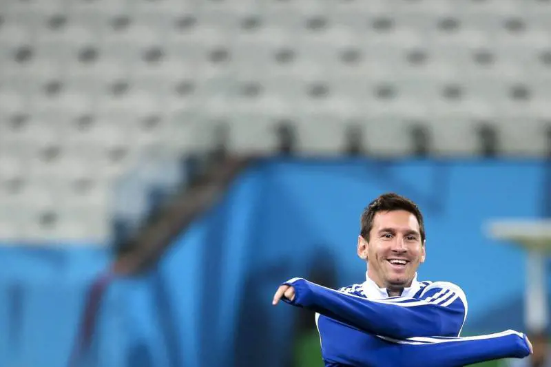 Lionel Messi in allenamento a San Paolo, durante i mondiali
