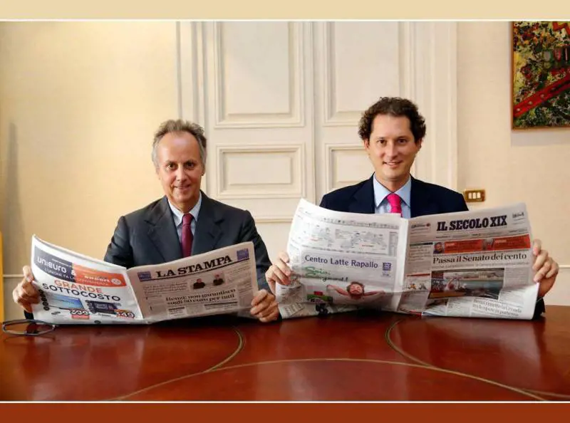 John Elkann e l'editore Carlo Perrone