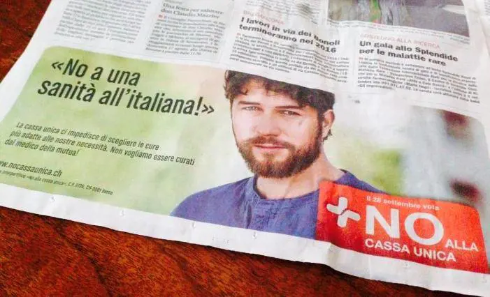Svizzera, manifesti choc: "No a una sanità all'italiana"