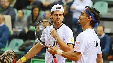 Doppio a Fognini e Bolelli e Italia sull'1-2