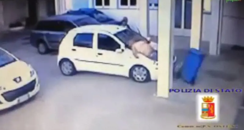 Un volo di sei metri per rapire la figlia
