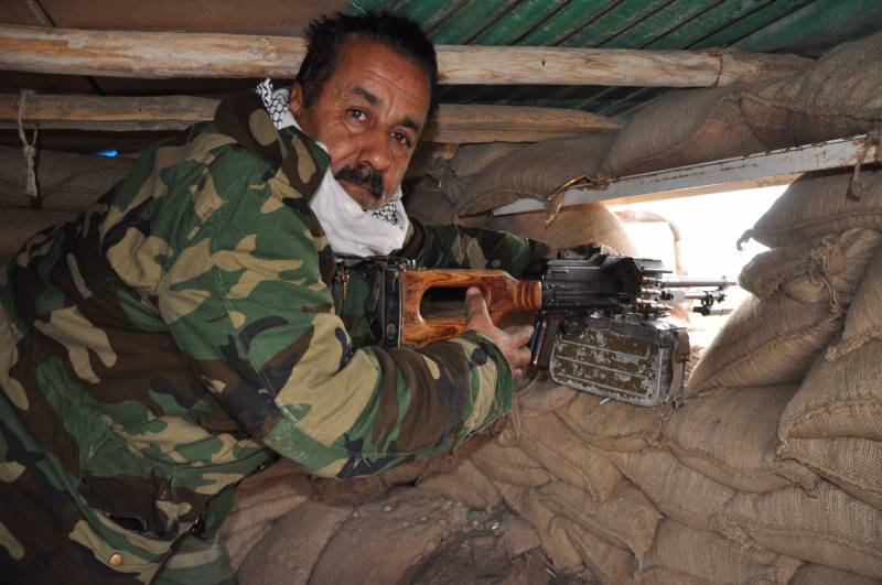 Nido di mitragliatrice dei peshmerga ad Hassam Sham
