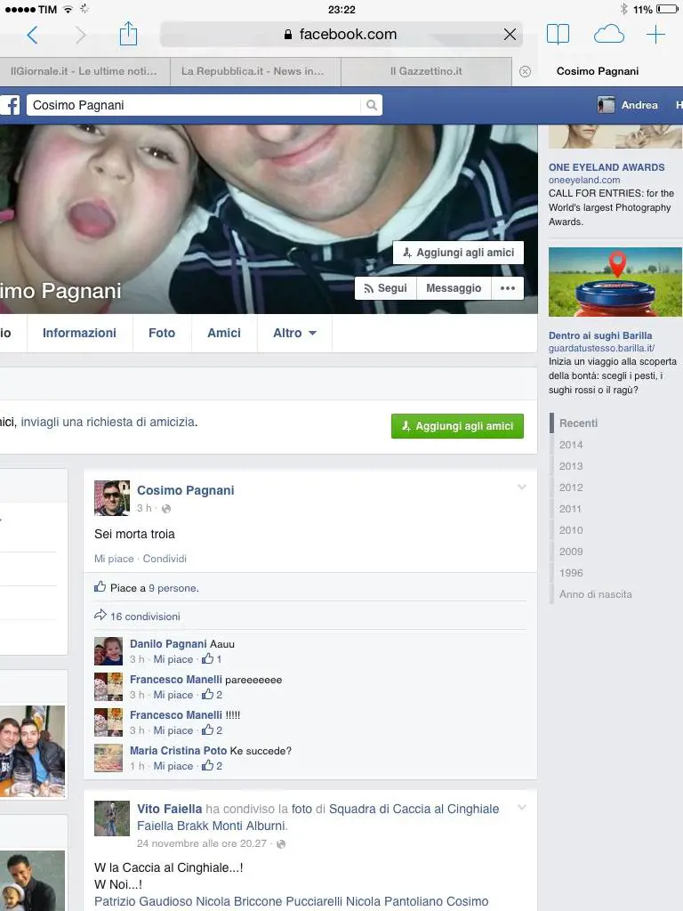 Ammazza l'ex moglie, poi annuncia il delitto in un post su Facebook