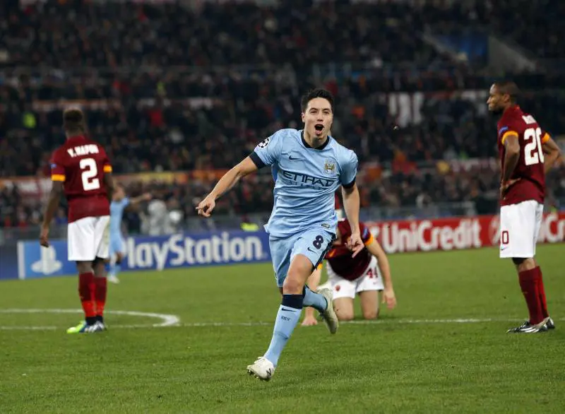 Nasri esulta dopo il gol alla Roma